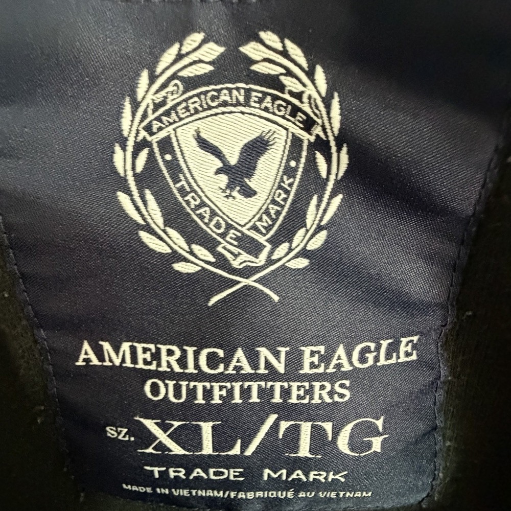 American Eagle Men's Charcoal Gray Mock Neck Pullover Sweater XL Preppy Money - Picture 4 of 8